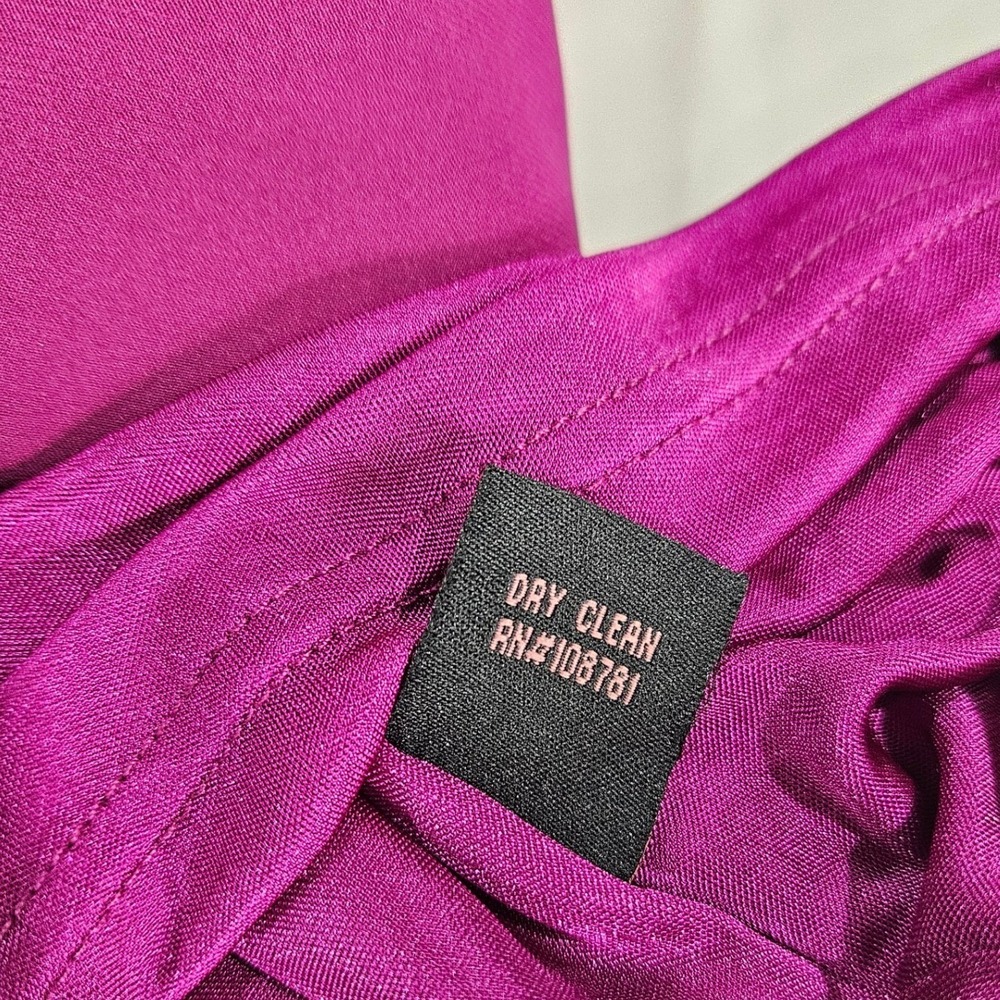 Aqua Womens One Shoulder Draped Satin Tulip Hem Cocktail Dress Plum Purple 6 - Picture 10 of 13